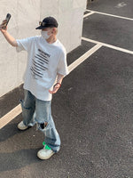 バーティカルテキストTシャツ