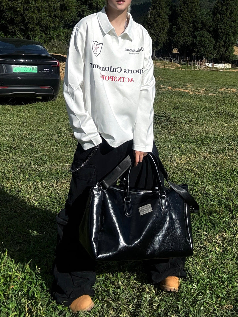 レタリング エンブレムゲームポロシャツ