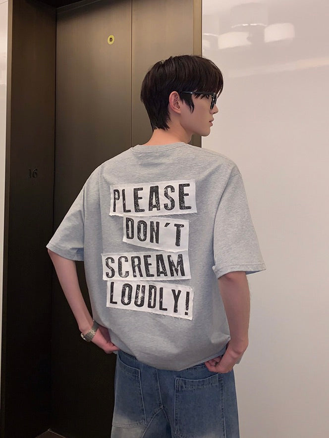 バックプリント オールドパッチレターTシャツ