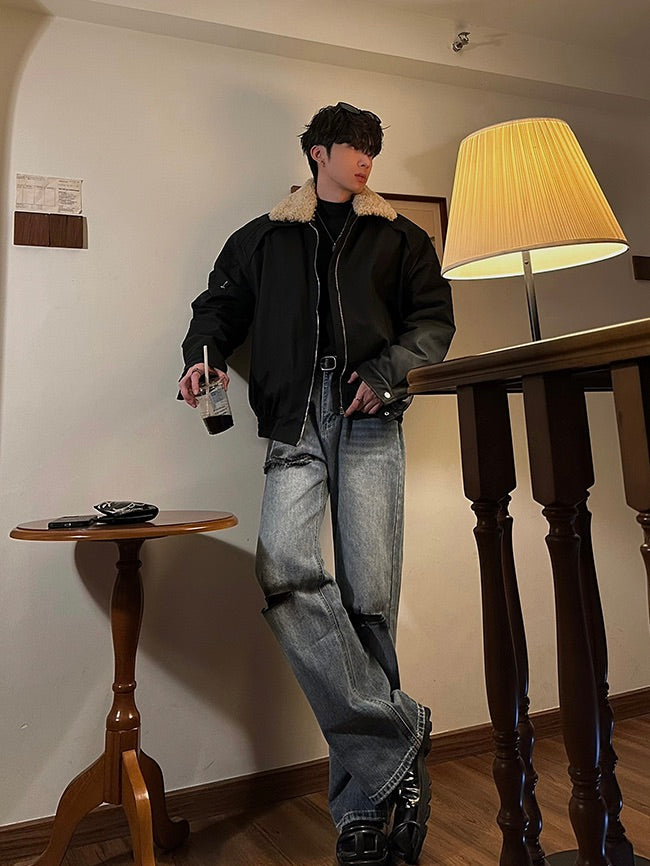 ラムファー バイカーボンバージャケット