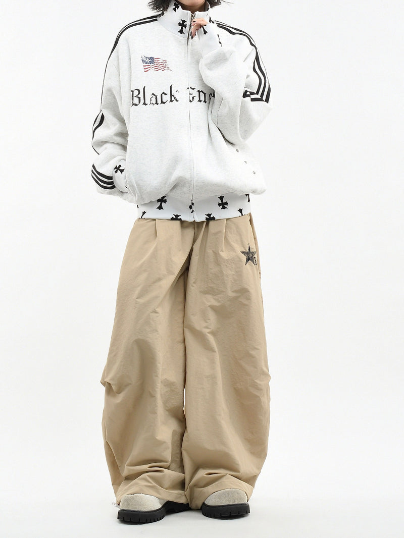 クロスパターン サイドライン スウェット トラックジャケット
