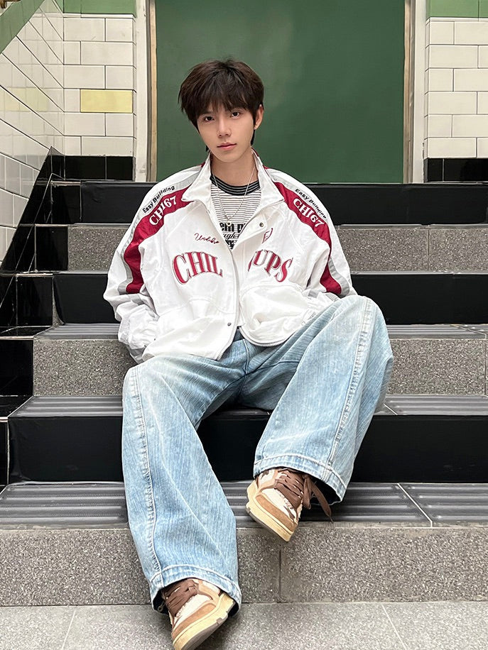 スタンドカラー レーシング トラックジャケット