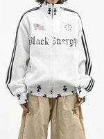 クロスパターン サイドライン スウェット トラックジャケット