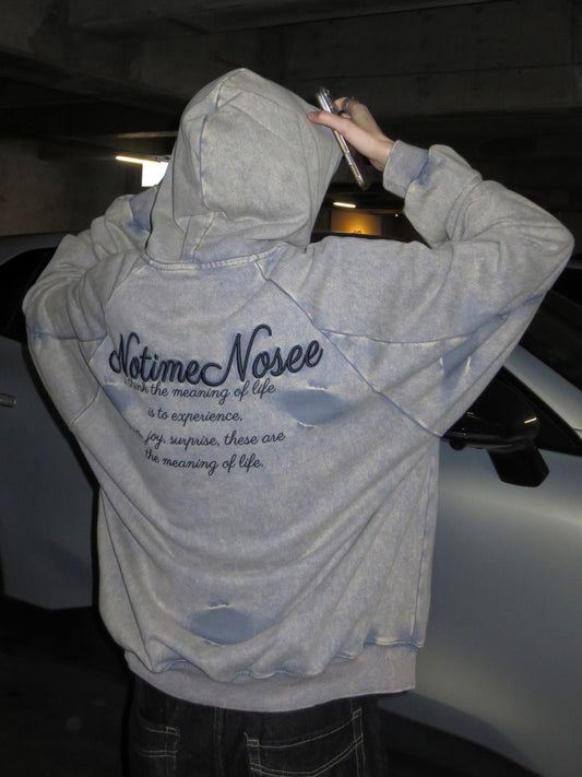 レトロ レタリングプリーツ刺繍パーカー