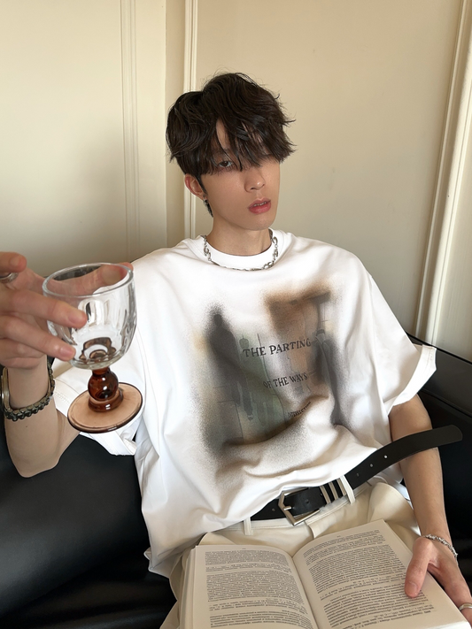 レトロ ブラーフィギュア プリントTシャツ