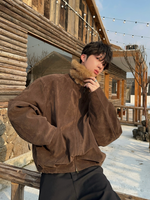 レトロ ワンポイント スエードファージャケット