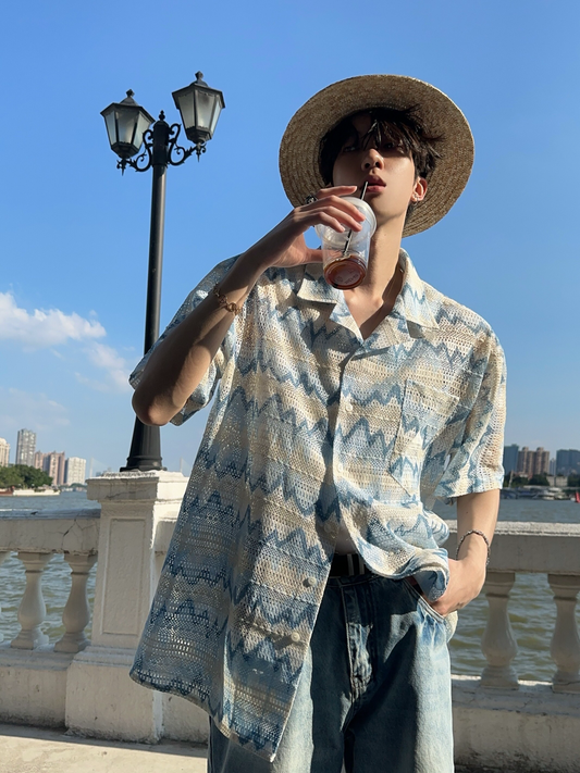 サマーシーサイドビーチ 開襟シャツ