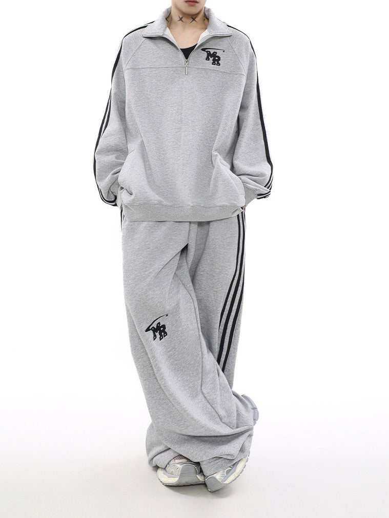 サイドライン ハーフジップ スウェットセットアップ