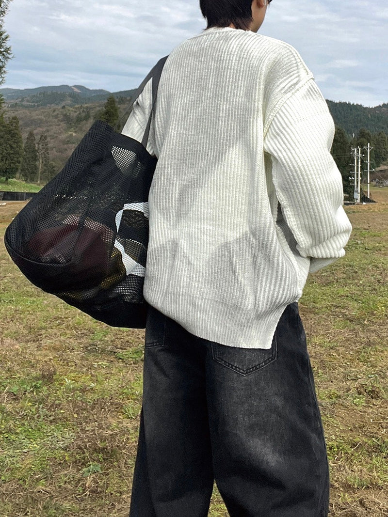 レトロ ダーティーパッチ刺繍セーター