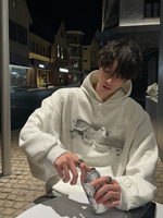 バックプリント 刺繍パッチ オーバーフーディー