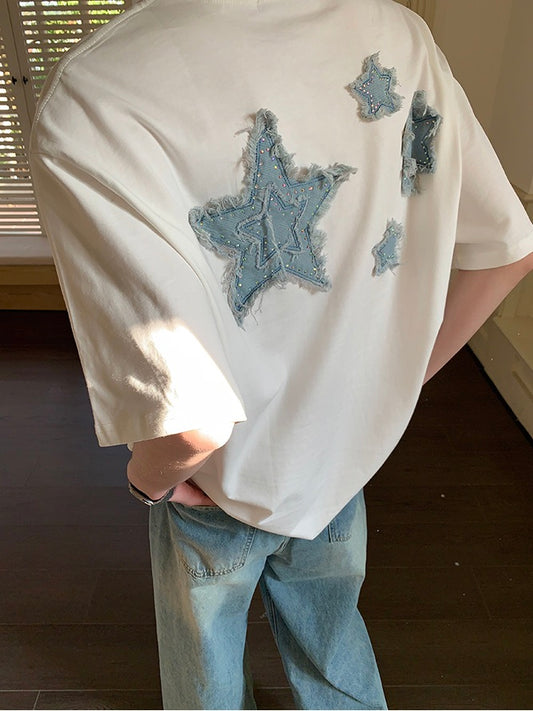 スターパッチ レタリングTシャツ