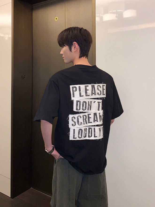 バックプリント オールドパッチレターTシャツ