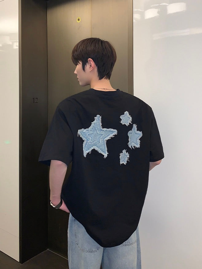 スターパッチ レタリングTシャツ
