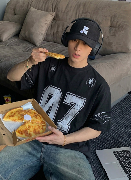 レトロ 07ナンバリング ウォッシュTシャツ