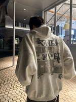 バックプリント 刺繍パッチ オーバーフーディー