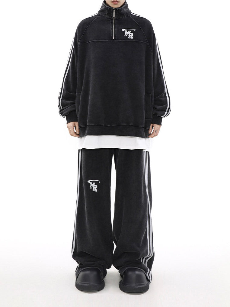 サイドライン ハーフジップ スウェットセットアップ