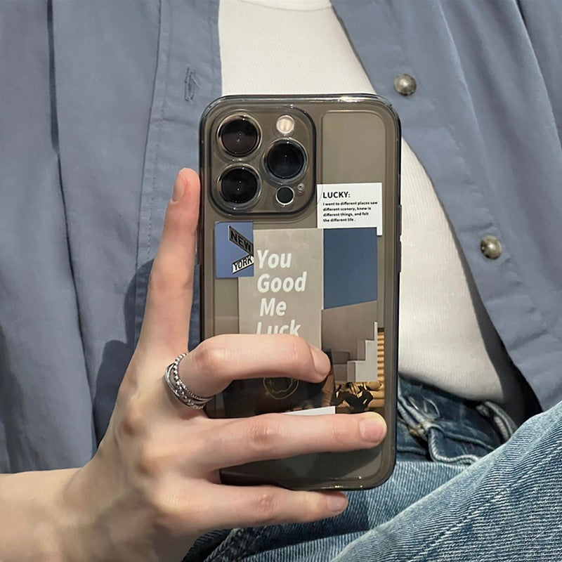 レトロステッカー クリアiPhoneケース