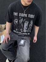 アンティーク パッチウォッシュ ロックプリントTシャツ