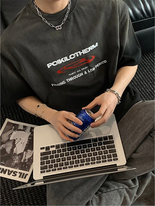 クラックドロゴ フロントプリントTシャツ
