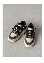 【厚底7cm】レトロ ダメージレーススニーカー