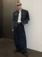 レトロウォッシュ ノーカラーデニムジャケット