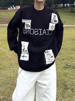 レトロ ダーティーパッチ刺繍セーター