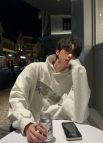 バックプリント 刺繍パッチ オーバーフーディー