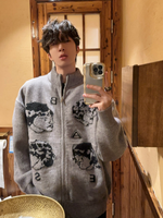 パターンポートレート ジッパーセーター