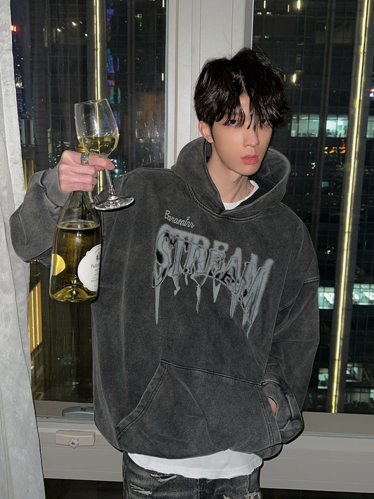 刺繍メルティングロゴ ウォッシュフーディー