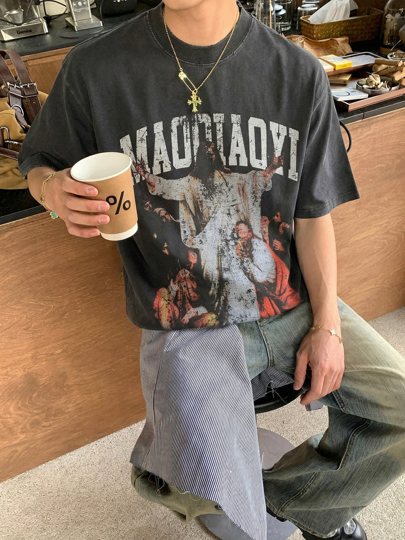 レトロ プリーストプリント Tシャツ