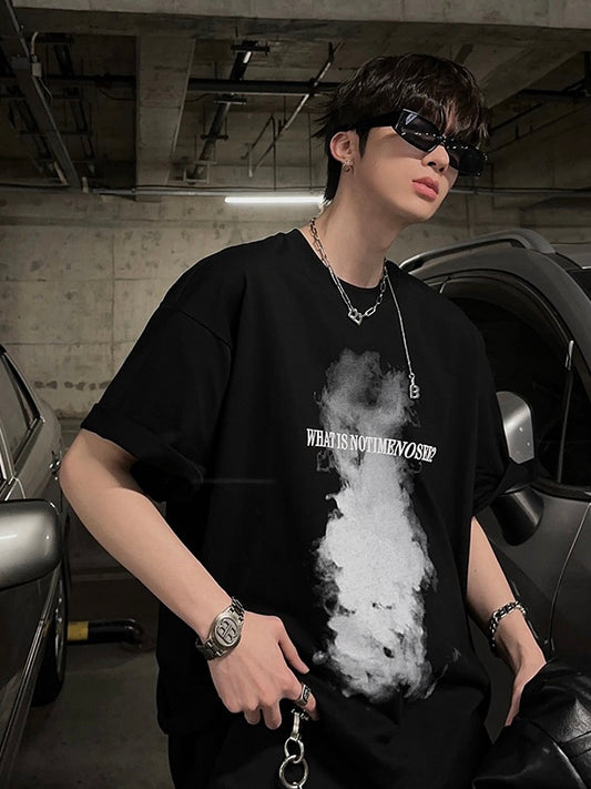 スモークレタープリントTシャツ