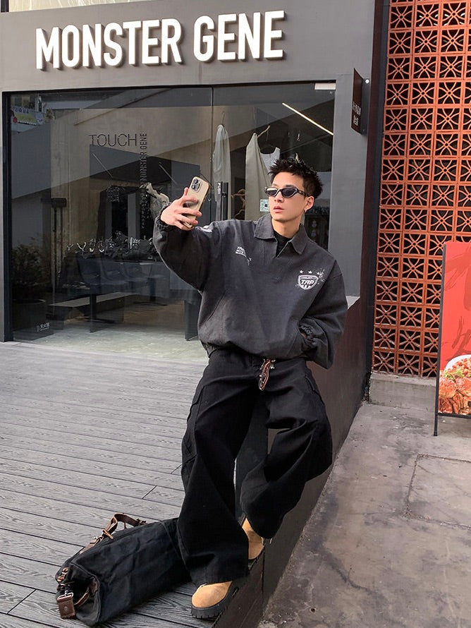 プルオーバー Vネック ゲームトラックジャケット