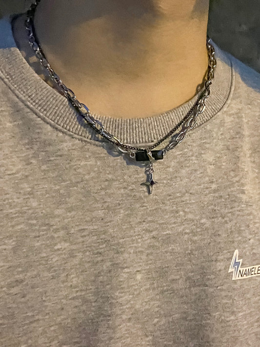 ダークチェーン ダブルレイヤーネックレス