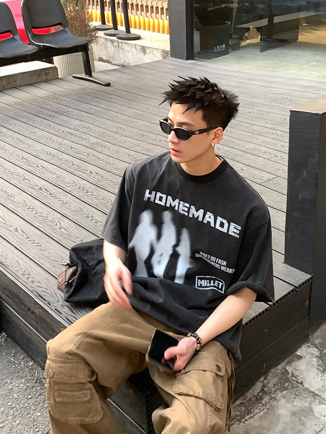 アメリカン ゴーステッド プリントTシャツ