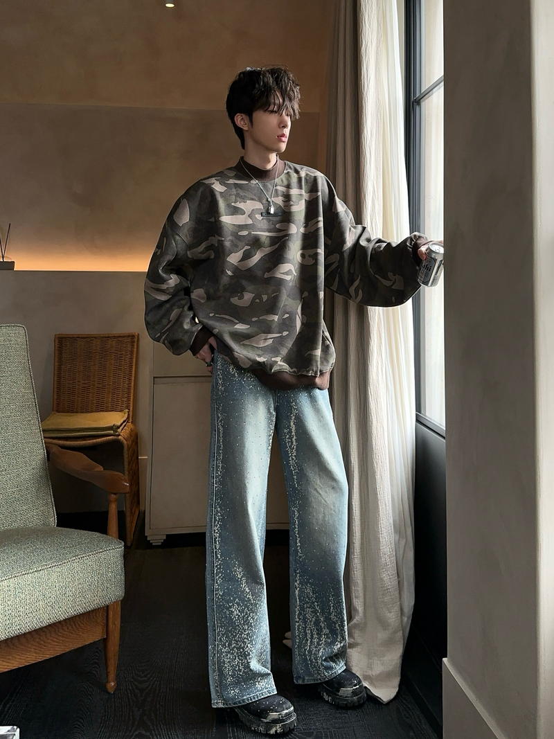 フェードカモフラージュ迷彩 スウェット トレーナー