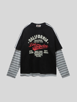 アメリカンレトロプリント レイヤードロングTシャツ
