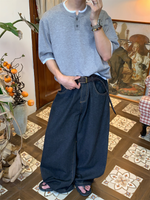 フェイクレイヤード ヘンリーネックTシャツ