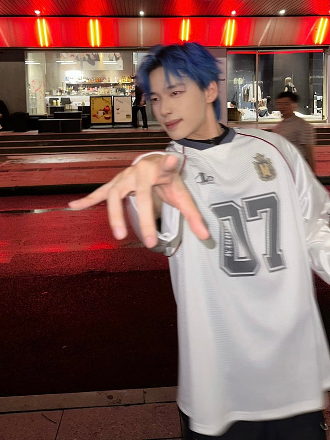 グラフィティプリント メッシュ ロングスリーブ ゲームTシャツ