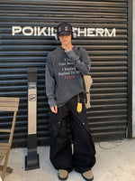 ラウンドネック レタリング ロングTシャツ