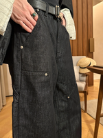 ストレート ブラック ワイドリジットデニム