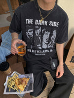 アンティーク パッチウォッシュ ロックプリントTシャツ