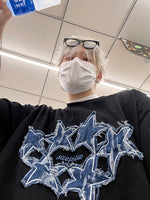 スターデニムパッチ レターTシャツ