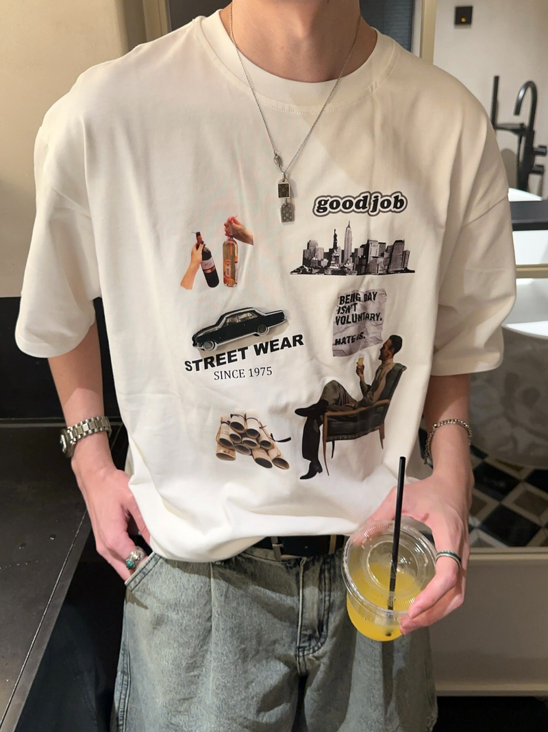 レトロ シティプリントTシャツ