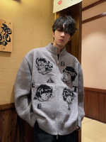 パターンポートレート ジッパーセーター