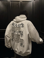 バックプリント 刺繍パッチ オーバーフーディー