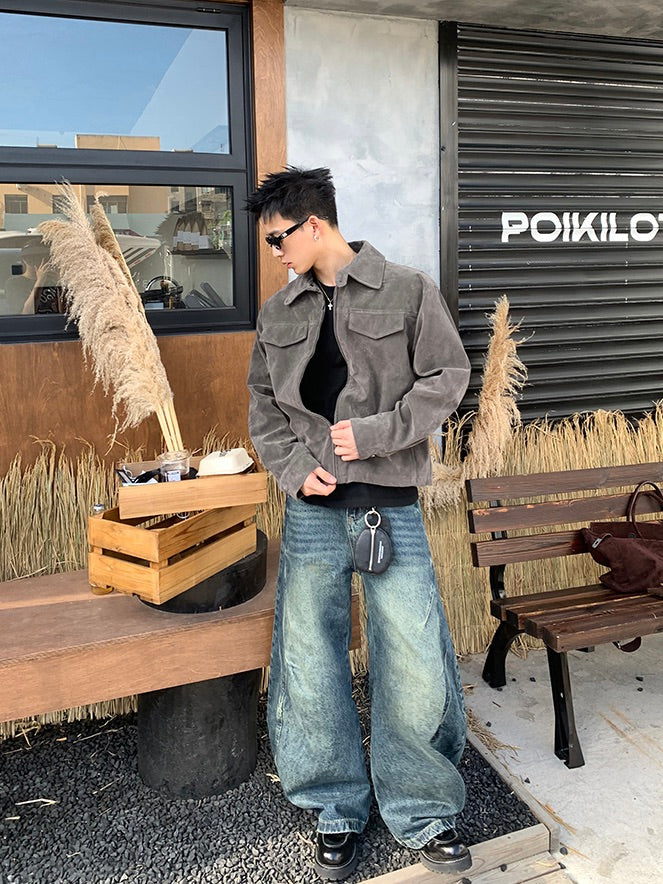 ストリート シミターバギーデニムパンツ