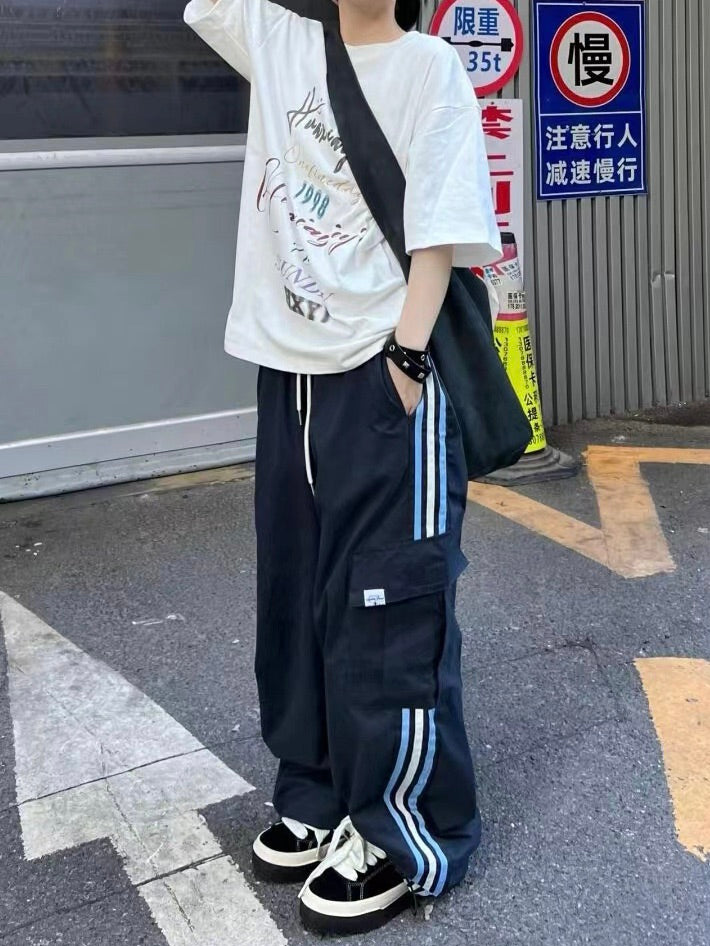 ポケット サイドライン ドローストリングパンツ