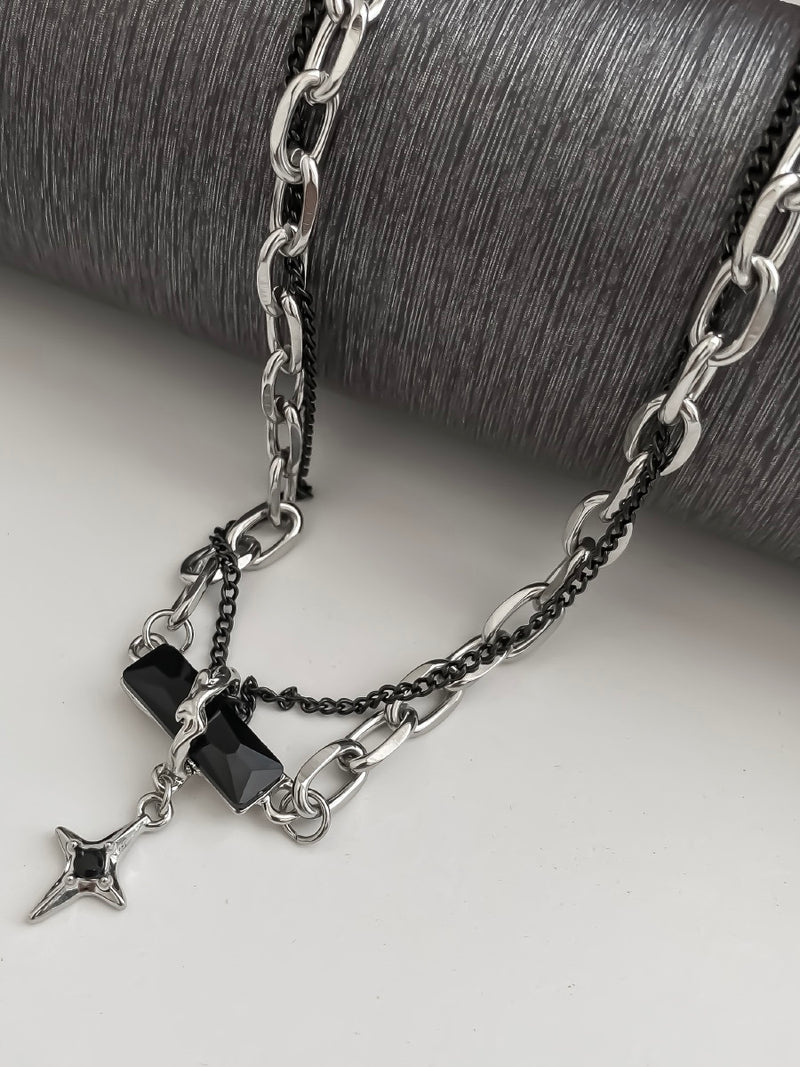 ダークチェーン ダブルレイヤーネックレス