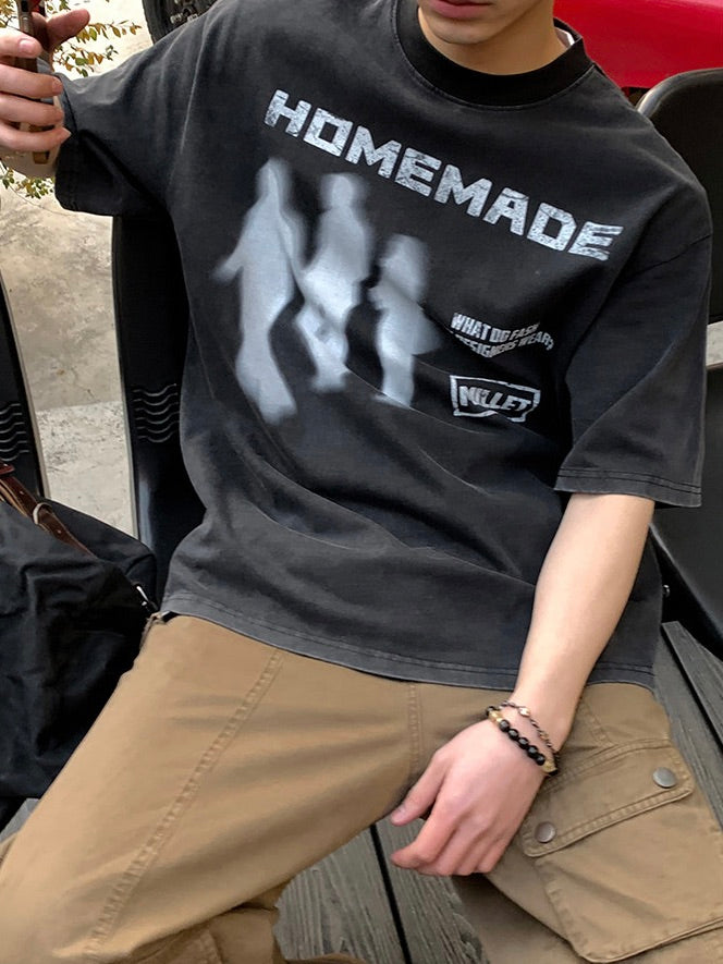 アメリカン ゴーステッド プリントTシャツ