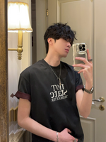 レトロ コントラストスリーブTシャツ